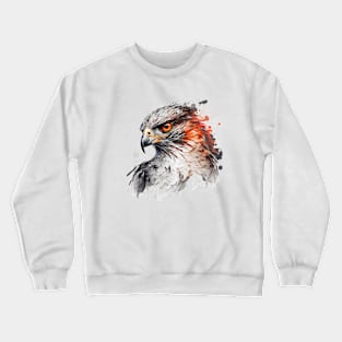 Falcon Portrait Animal Painting Wildlife Outdoors Adventure Crewneck Sweatshirt